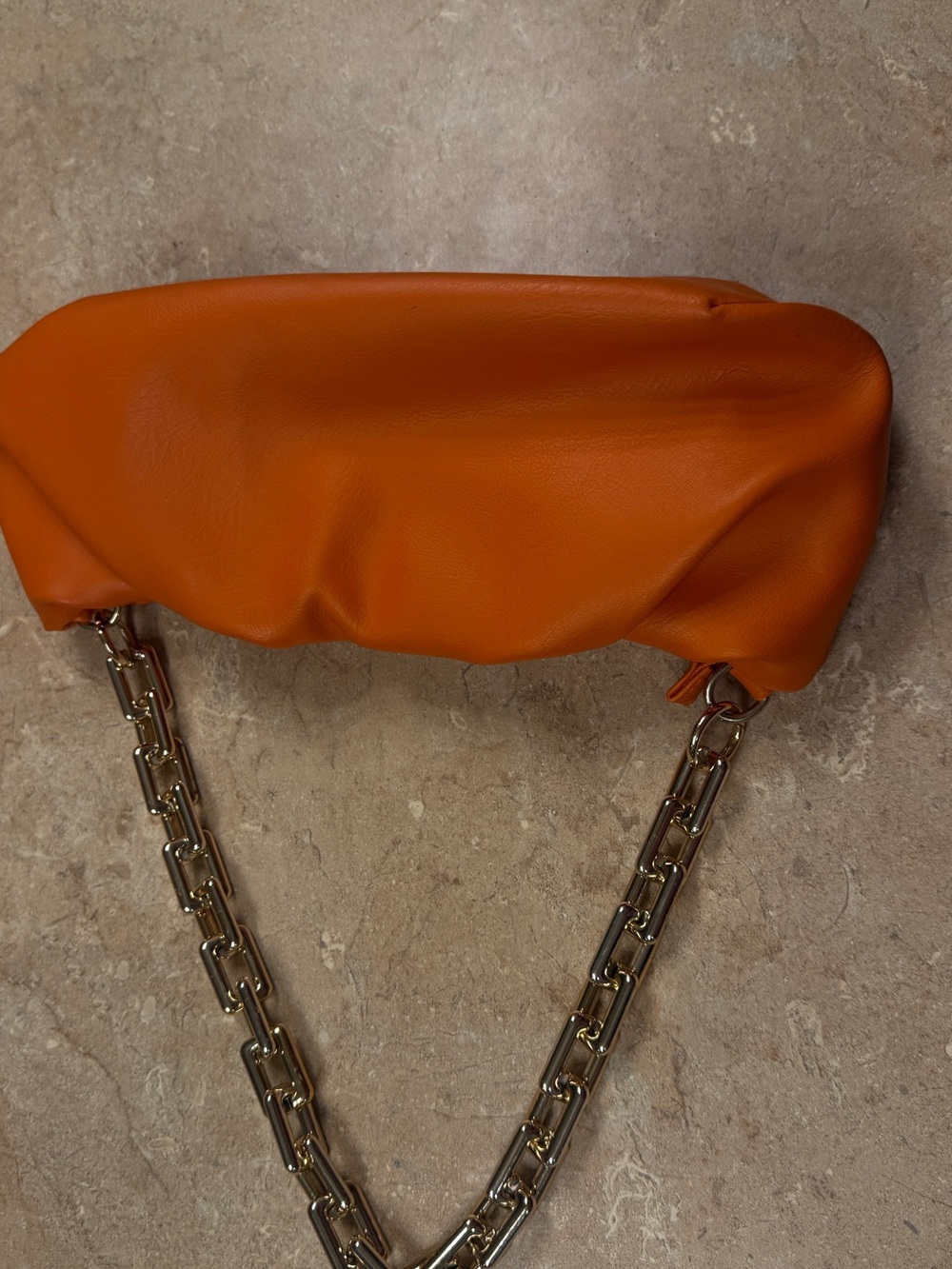 Orange Chain-Handle Women’s Shoulder Bag
